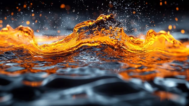 striking 3D-rendered abstract background featuring a dynamic interplay of orange and black tones. The hyper-detailed, high-resolution image is defined by intense contrast and intricate textures, creating a visually immersive and high-quality digital scene.