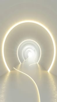 A serene and captivating passage with symmetrical concentric rings of light, creating a tranquil and otherworldly atmosphere