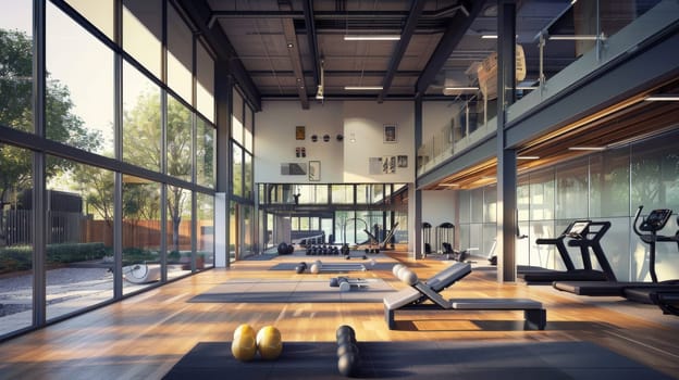 A high-energy workspace ideal for fitness trainers
