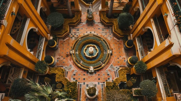 Aerial photograph offering a unique perspective on interior decor arrangement
