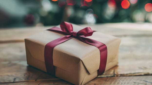 A simple gift box tied with a bow, ready for your loving surprise inside