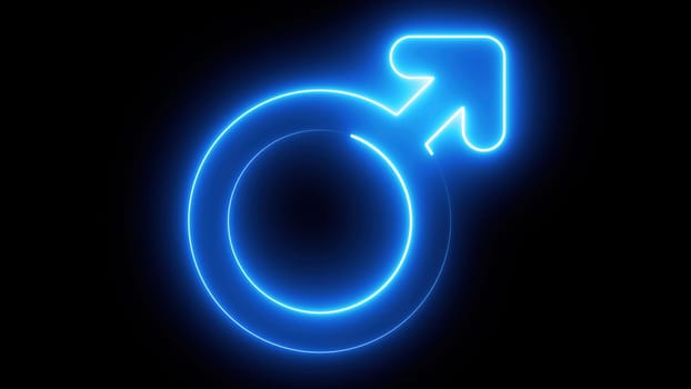 Male neon sign. Computer generated 3d render