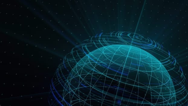 Digital world map. Computer generated 3d render