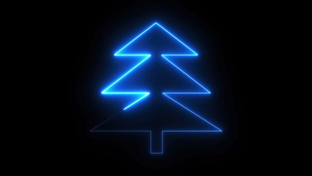Christmas Tree neon sign. Computer generated 3d render