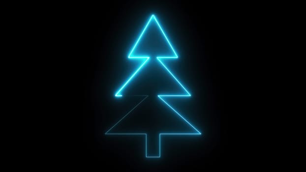 Christmas Tree neon sign. Computer generated 3d render