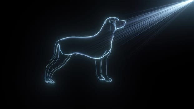 Hologram dog. Computer generated 3d render