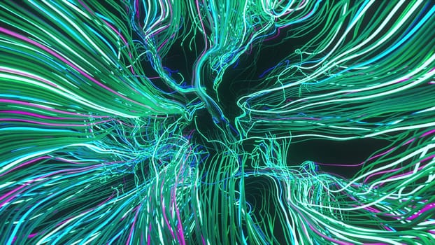 Curve strobe lines. Computer generated 3d render