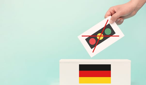 New election in Germany, end of Traffic light coalition, ballot box, political decision, german flag