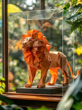 Origami - Folding paper in the shape of Leo Zodiac (born between Jul 23 – Aug 22) The message is that even though it is just paper, if you try your best, it can lift you up on a pedestal gracefully.