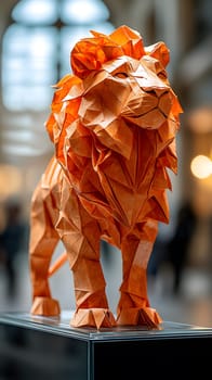 Origami - Folding paper in the shape of Leo Zodiac (born between Jul 23 – Aug 22) The message is that even though it is just paper, if you try your best, it can lift you up on a pedestal gracefully.