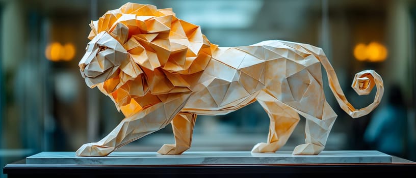 Origami - Folding paper in the shape of Leo Zodiac (born between Jul 23 – Aug 22) The message is that even though it is just paper, if you try your best, it can lift you up on a pedestal gracefully.