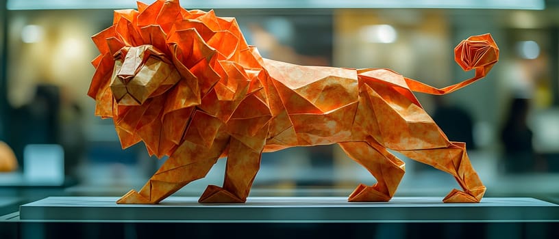 Origami - Folding paper in the shape of Leo Zodiac (born between Jul 23 – Aug 22) The message is that even though it is just paper, if you try your best, it can lift you up on a pedestal gracefully.