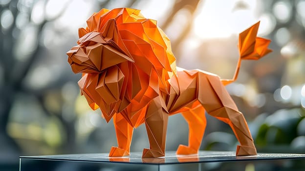 Origami - Folding paper in the shape of Leo Zodiac (born between Jul 23 – Aug 22) The message is that even though it is just paper, if you try your best, it can lift you up on a pedestal gracefully.