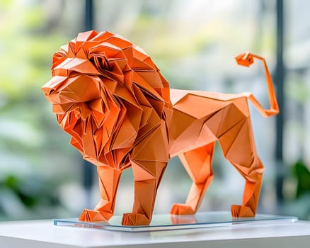 Origami - Folding paper in the shape of Leo Zodiac (born between Jul 23 – Aug 22) The message is that even though it is just paper, if you try your best, it can lift you up on a pedestal gracefully.