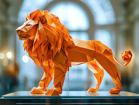 Origami - Folding paper in the shape of Leo Zodiac (born between Jul 23 – Aug 22) The message is that even though it is just paper, if you try your best, it can lift you up on a pedestal gracefully.