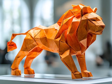 Origami - Folding paper in the shape of Leo Zodiac (born between Jul 23 – Aug 22) The message is that even though it is just paper, if you try your best, it can lift you up on a pedestal gracefully.