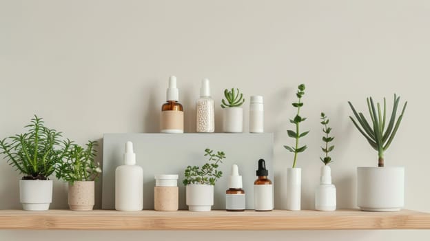 Copy-friendly display of holistic health essentials in a minimalist setting