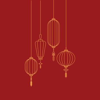 Chinese New Year lantern design element