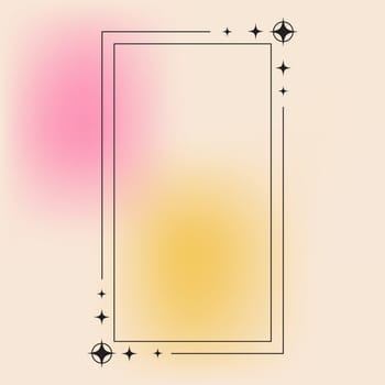 Flat design minimalist linear frame with fluid pastel gradient