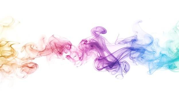 Colorful powder explosion cloud, rainbow vibrant color splash, paint holi dust, multicolor particles, isolated white background