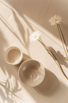 Minimalist mockup arrangement with a spacious background for customization.
