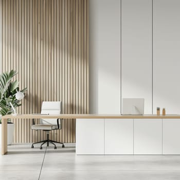 Minimalist office background with clean lines and a simple color palette.