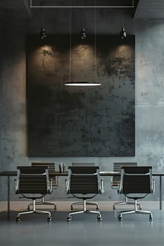 Modern office scene featuring a large blank area for text.