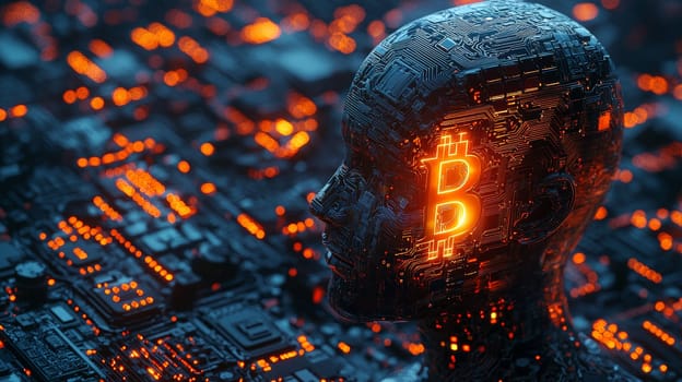A high-resolution image conceptually merging artificial intelligence with Bitcoin, symbolizing the integration of advanced technology in finance and digital currency. This visual captures the essence of innovation at the intersection of AI and blockchain, reflecting future possibilities in digital assets.
