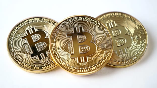 A high-quality, high-resolution conceptual image centered on Bitcoin, symbolizing its role in the financial and stock market. This visual representation captures the essence of cryptocurrency in modern financial contexts with sharp, detailed design.