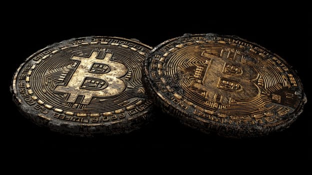 A high-quality, high-resolution conceptual image centered on Bitcoin, symbolizing its role in the financial and stock market. This visual representation captures the essence of cryptocurrency in modern financial contexts with sharp, detailed design.