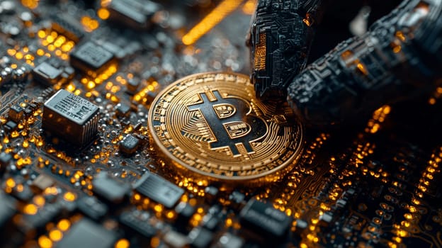 A high-resolution image conceptually merging artificial intelligence with Bitcoin, symbolizing the integration of advanced technology in finance and digital currency. This visual captures the essence of innovation at the intersection of AI and blockchain, reflecting future possibilities in digital assets.