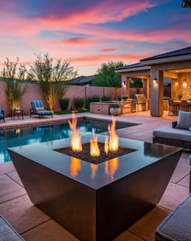 Modern Fire Pit Design in Outdoor Living Area