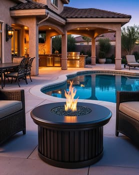 Modern Fire Pit Design in Outdoor Living Area