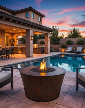 Modern Fire Pit Design in Outdoor Living Area