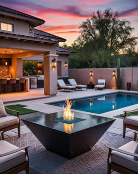 Modern Fire Pit Design in Outdoor Living Area