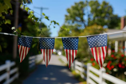 American flag decorations for a festive Patriot Day event.