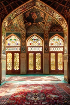 Copy space background featuring traditional Islamic architecture with space for your travel advertisement.