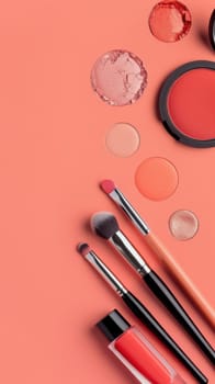Copy space with minimalist makeup arrangement for beauty concept.