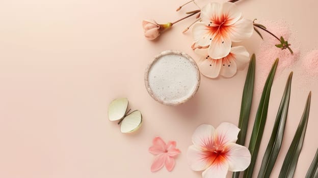 Copy space integrated seamlessly into the composition of beauty and wellness imagery