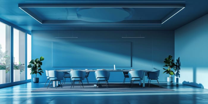 Corporate setup featuring a repetitive layout pattern.