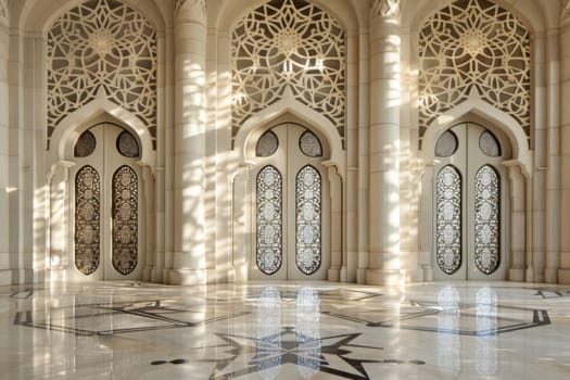 Elegant Islamic design against a clean backdrop, showcasing artistic expression and craftsmanship.