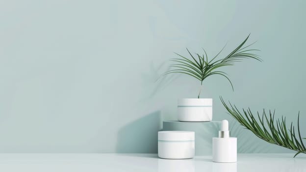 Minimalist arrangement with copy space for cosmetic brand promotion.