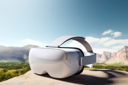 Virtual reality glasses. Modern technologies. Glasses for visualizing games