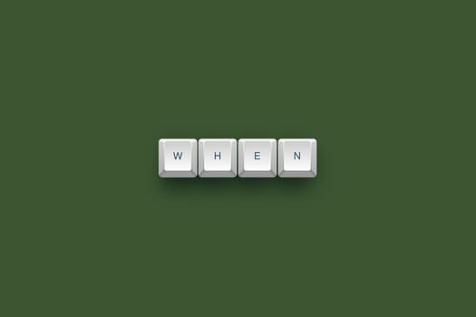 When text on a 3d keyboard button with shadow, 3d Illustration