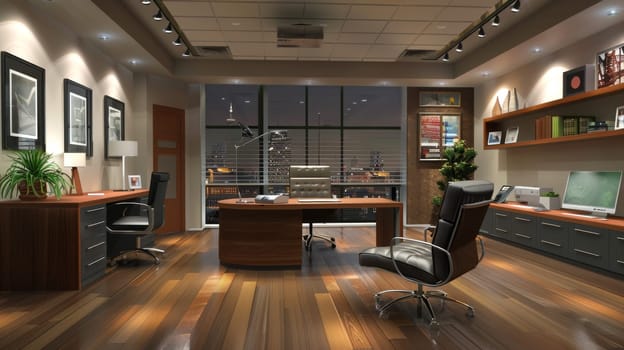 Professional office environment with plenty of room for text.