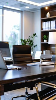 Professional business setting with sleek office items.