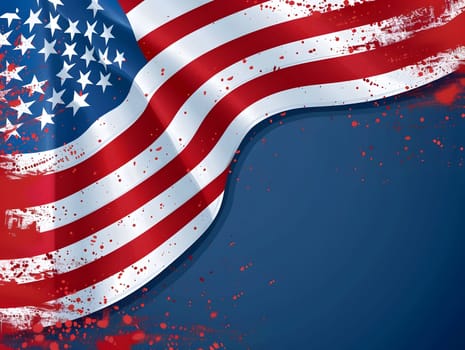 4th of July with USA flag Independence Day Banner Vector