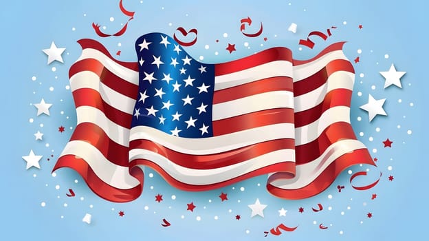 4th of July with USA flag Independence Day Banner Vector