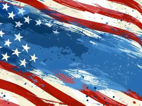4th of July with USA flag Independence Day Banner Vector
