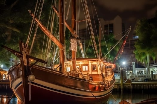 Containers loading by crane in the night , Trade Port , Shipping. Neural network AI generated art